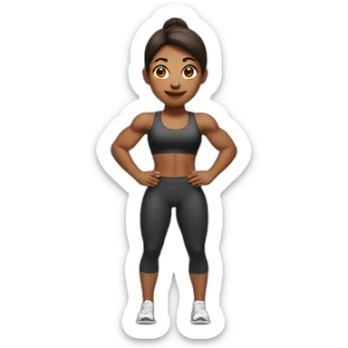 muscular gym girl sticker