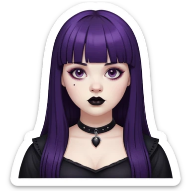 goth girl with bangs plus size sticker
