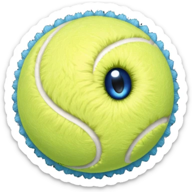 full blue tennis ball sticker