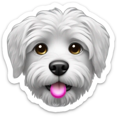 Black and white scruffy dog with pacifier sticker