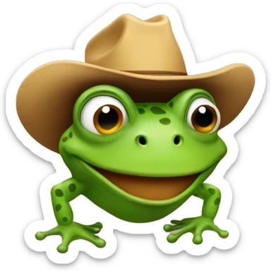 frog cowboy sticker