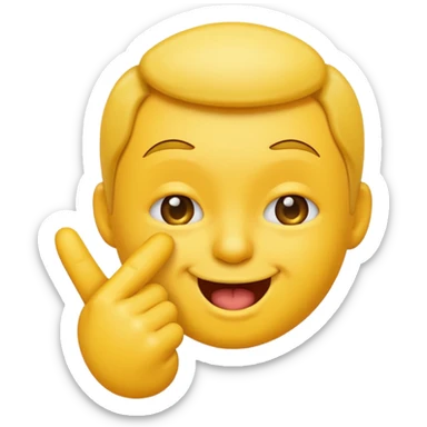 Face emoji winking and biting their index finger sticker