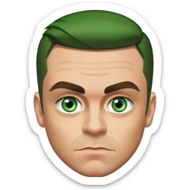 Robbie Williams with Green Eyes sticker