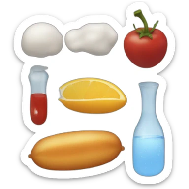 Iodine, water, food sticker