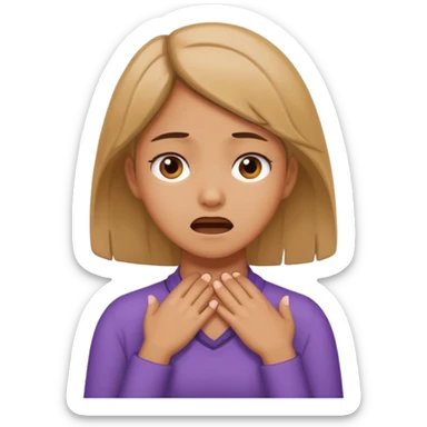 Girl holding her neck in frustration  sticker