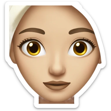 A gorgeous brow skin woman with white hair and white eyes sticker