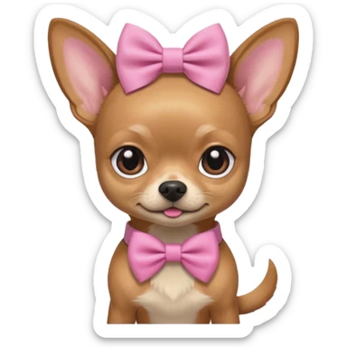 A Chihuahua with pink bow stranger Things character costume sticker