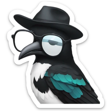 magpie wearing sunglasses sticker