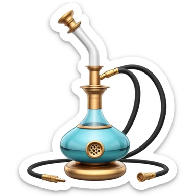 realistic modern hookah, sleek metal and glass design, ceramic hose, minimalistic, high detail, emoji style
 sticker