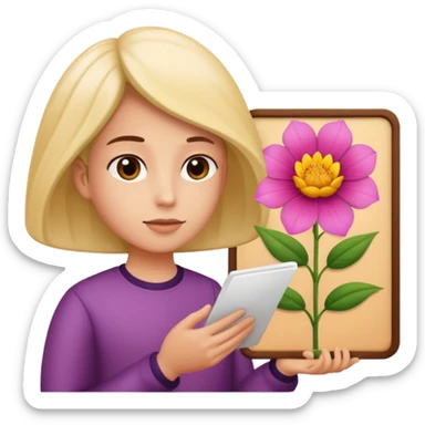 someone who's reading a panel to learn about a big tree/plant/flower sticker