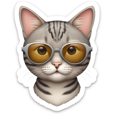 Cat with sunglasses short haired sticker