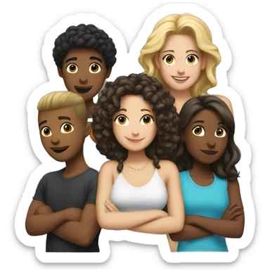 5 friends together  sticker