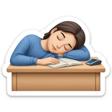 fell asleep on desk sticker