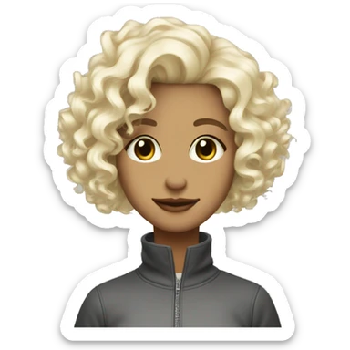 curly platinum blonde bob hai sticker