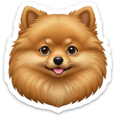 tan pomeranian with black snout sticker