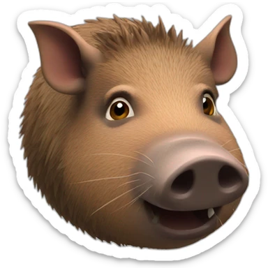 Fatty small round wild boar sticker