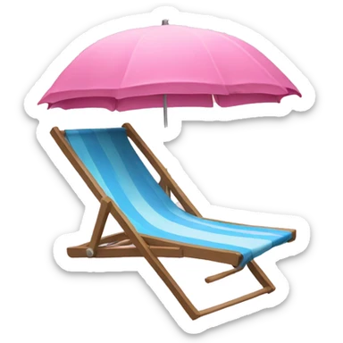 pink beach chair with umbrella sticker