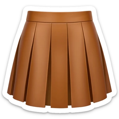 mini brown leather skirt front view sticker