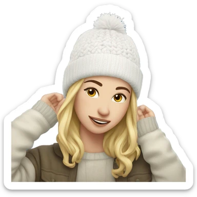 white winter beanie no person sticker