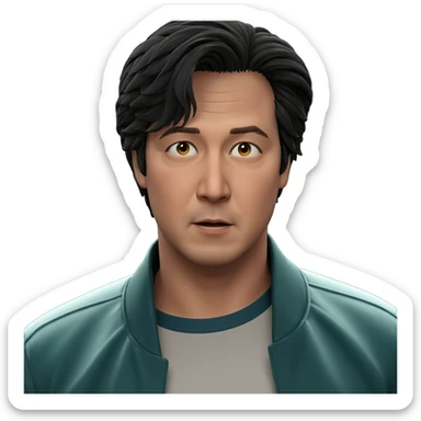 male in jacket looking ahead sticker