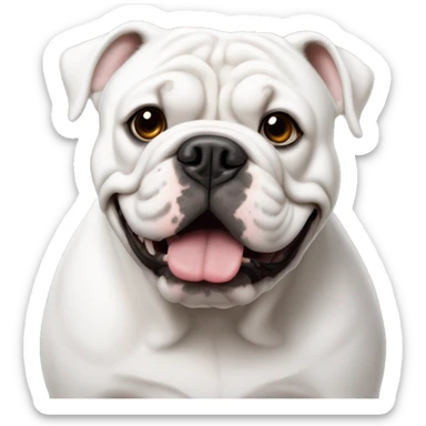 White English Bulldog with dark brown eye  sticker
