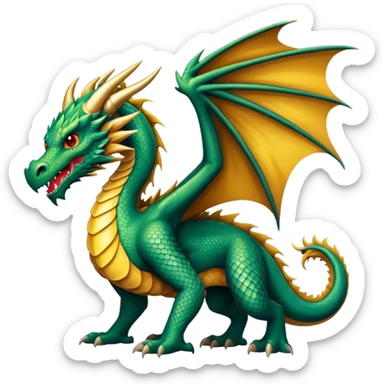 A fierce mythical dragon with scales and wings sticker