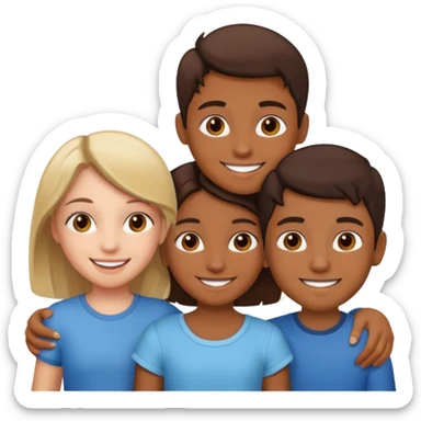 Friendship - relationship of mutual affection between people - 2 girls and a boy of various races  sticker