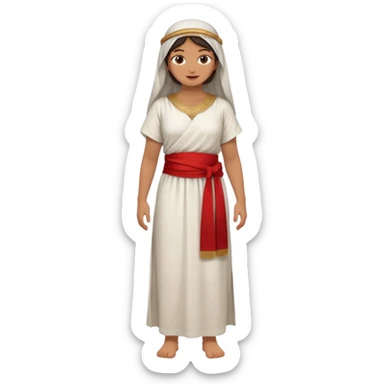 fullbody Middle Eastern woman from Jerusalem, 1st century, tunic and sash, no religious symbols sticker