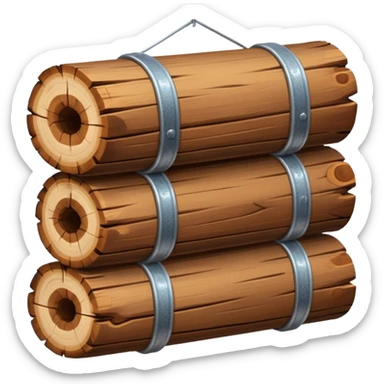 two log emojis, stacked on top of each other, one hanging over the side, with subtle sparkles in the background sticker