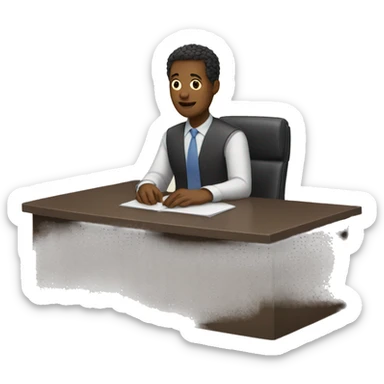 emoji of someone sitting at a desk hands closed sticker
