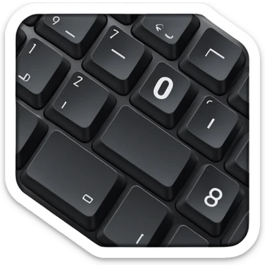 Number 0 keycap, keyboard button with the digit zero sticker