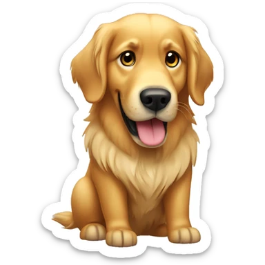 Golden retriever stood up sticker