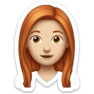 Redhead with freckles and straight hair  sticker