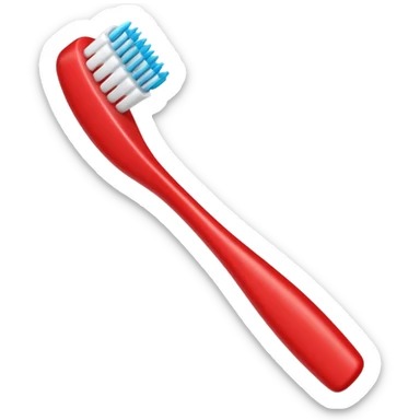 cepillo de dientes rojo sin cara, solo el emoji delcepillo sticker