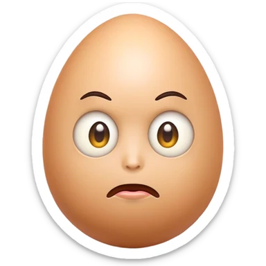 Can you make an emoji of an egg with a suspicious look on its face sticker
