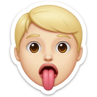 meh face with tongue sticking out sticker