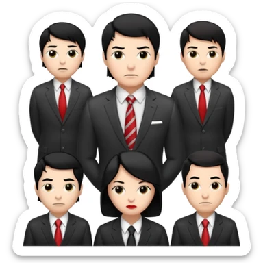 congressional meeting of people with black hair and white skin sticker