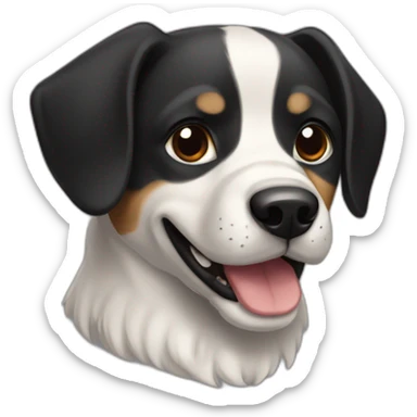 Perro negro oreja derecha levantada  sticker