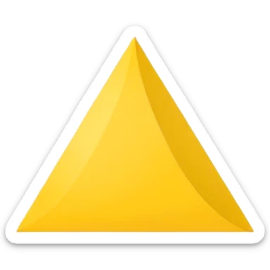 Emoji-style triangular flag, bright yellow, flat design, no folds or shading, simple and clean, minimalistic, centered on plain white or transparent background, high resolution sticker