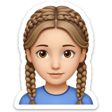 Girl with twin braids sticker