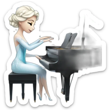 The Snow queen is playing piano sticker