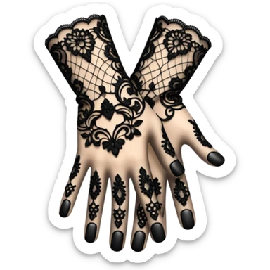 Black lace glove sticker