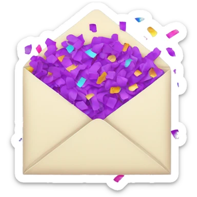 An envelope with confetti 
 sticker