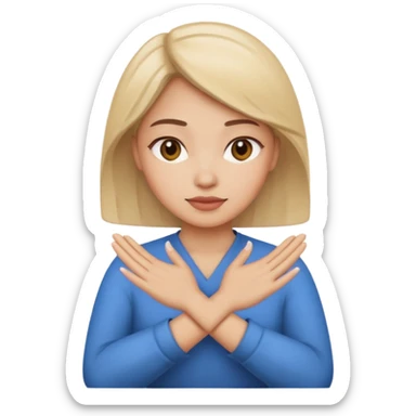 decision gesture women cross hands signal no sticker