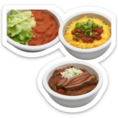 Chipotle bowl steak white rice cheese lettuce mild salsa  sticker