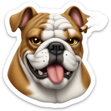 Bulldog smoking a cigar sticker