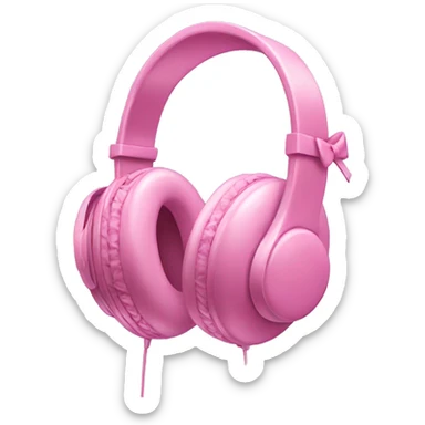 pink headphones with bows sticker