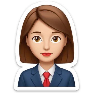 economist woman, brown hair sticker