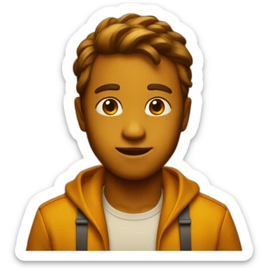 number two in amber color sticker