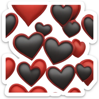 Red and black heart sticker